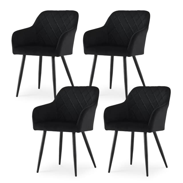 🌟 Tolles Angebot! CLIPOP Esszimmerstühle 4er Set, Samt Schwarz