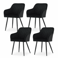 🌟 Tolles Angebot! CLIPOP Esszimmerstühle 4er Set, Samt Schwarz