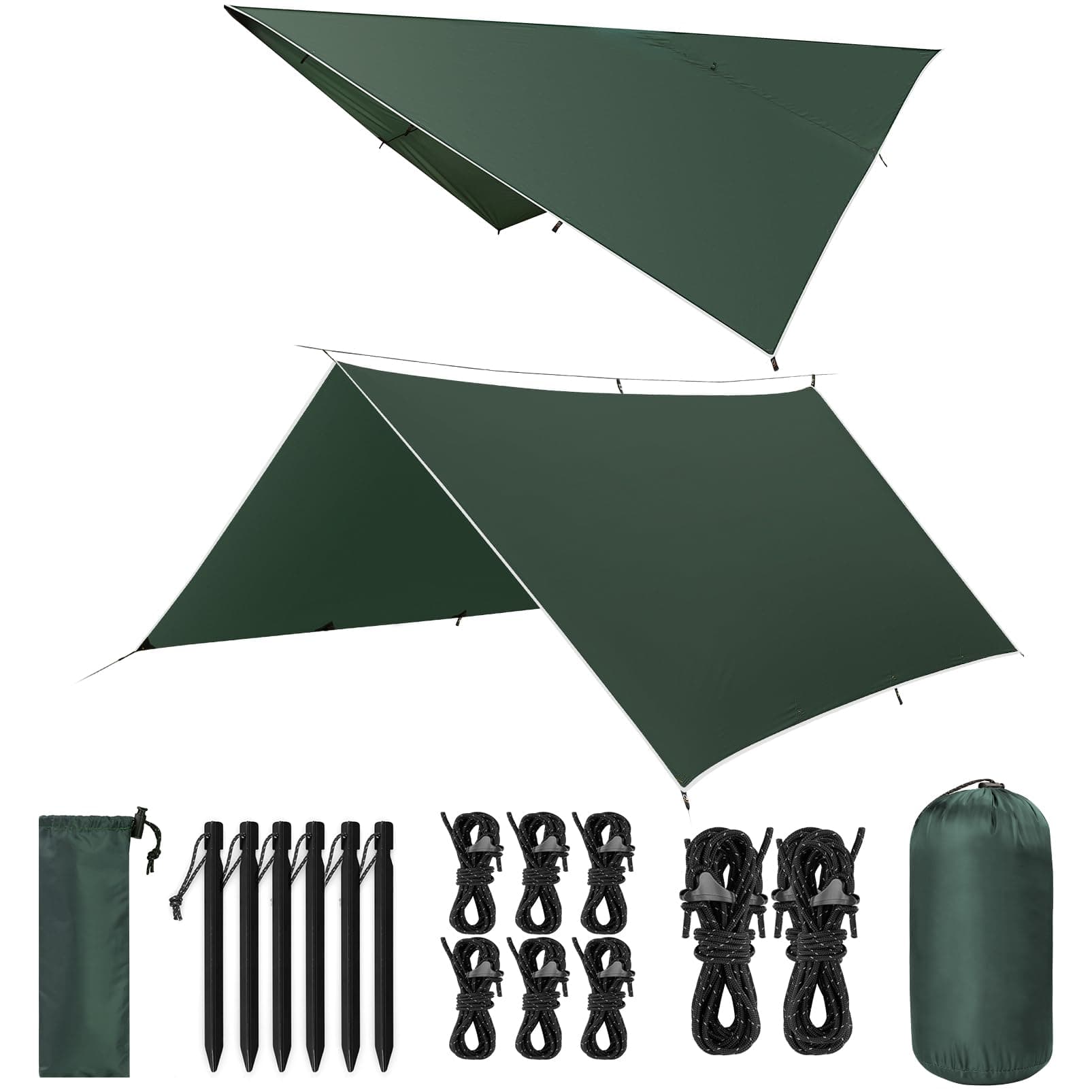 VOSOIR Tarp 3x3/3x5M Wasserdicht, Ultraleicht Camping Zeltplane 🏕️