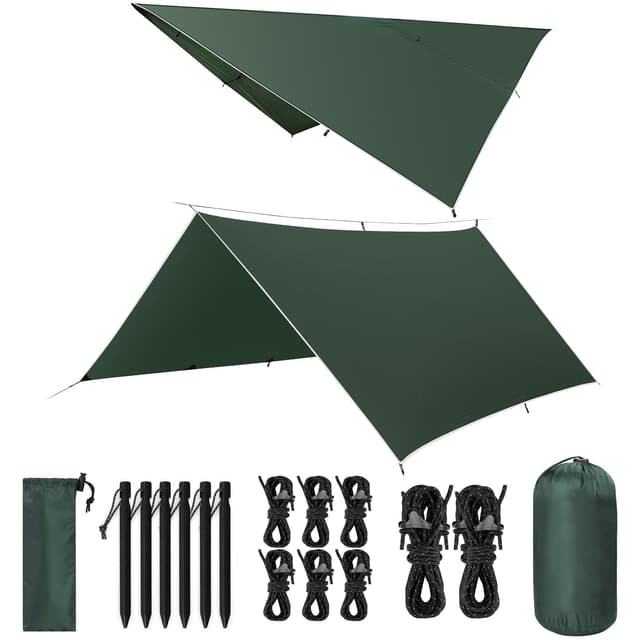 VOSOIR Tarp 3x3/3x5M Wasserdicht, Ultraleicht Camping Zeltplane 🏕️
