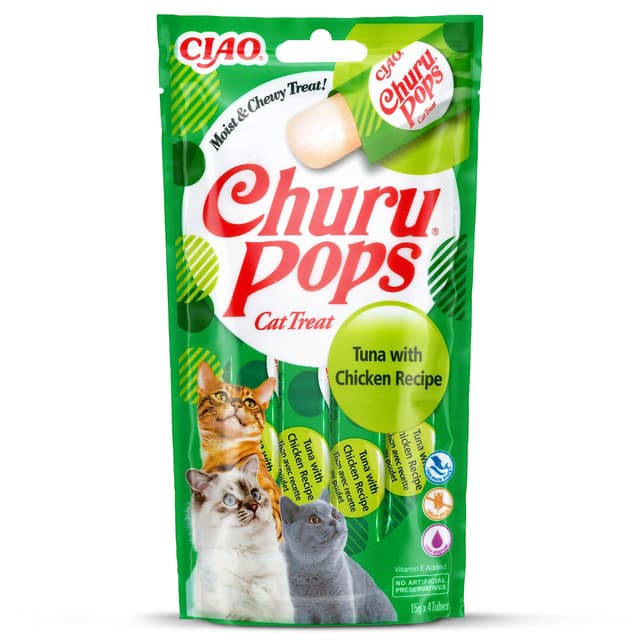 INABA Churu Pops Katzenleckerlis | Thunfisch & Huhn | Getreidefrei 🐟🐔