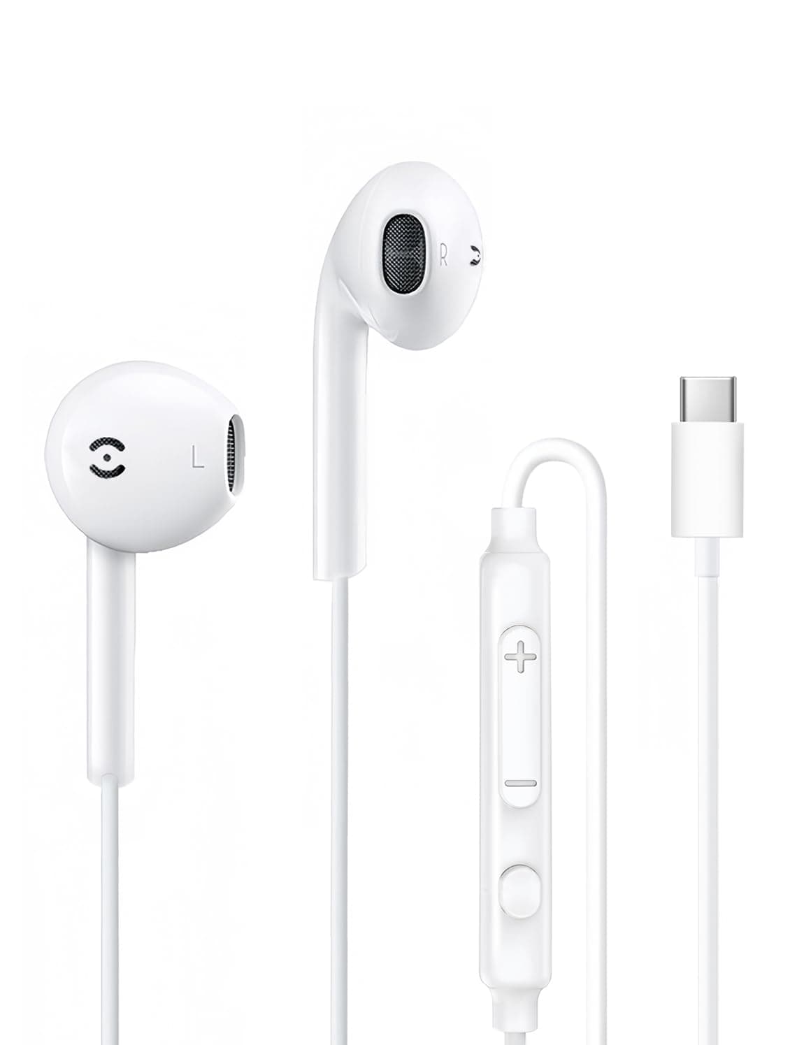 🎧 MAS CARNEY Kopfhörer USB C mit Kabel TH9, In-Ear Earpods USBC mit Mikrofon Kompatible mit iPad Pro,Samsung Galaxy S25 S24 S23 A55 A53,Google Pixel,Huawei, Mi,Oppo Kopfhörer USB C Weiß - Jetzt 15% Rabatt!