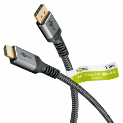 🔌🖥️ Goobay 65268 DisplayPort 1.2 auf HDMI 2.0 Kabel 1m - 4K Auflösung @ 50/60 Hz - Grau