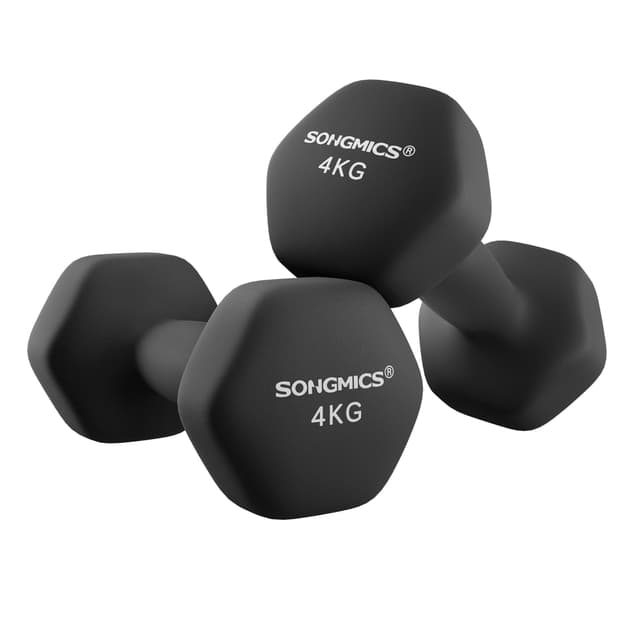 SONGMICS Hanteln, 2er Set, Hantelset, Kurzhanteln, Hexagon, Neopren-Beschichtung, für Zuhause 2 x 4 kg 🏋️‍♂️