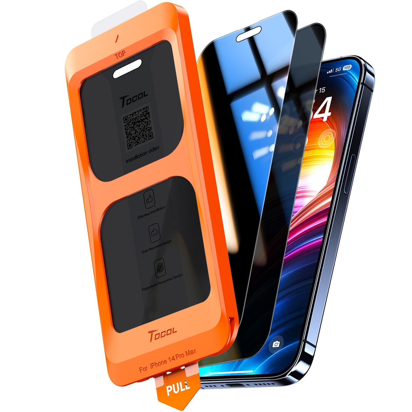 TOCOL iPhone 14 Pro Max Panzerglas Sichtschutz 📱💥