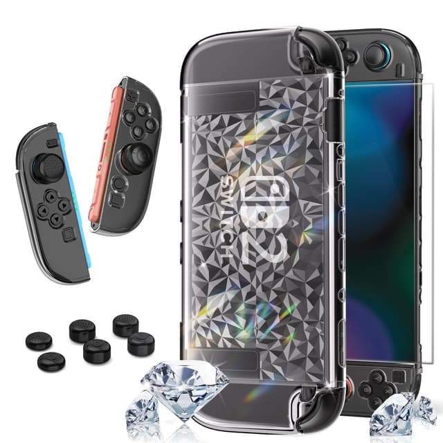 HEYSTOP Hülle für Nintendo Switch 2 - Schutzhülle mit Rautenmuster und Daumengriffen 🎮