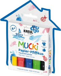 🎨 KREUL 27155 - MUCKI Papier Pfiffikus, 5 Stifte Aquarellmalstifte für Kinder 🖍️