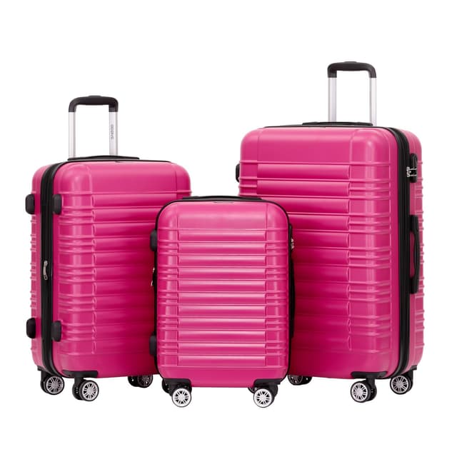 🌟 Angebot: BEIBYE 2088 Zwillingsrollen Reisekoffer Koffer Trolleys Hartschale M-L-XL-Set in 13 Farben (Peach, Set) 🍑