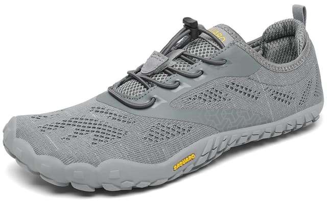 SAGUARO Unisex Minimalistische Barfußschuhe Traillaufschuhe Atmungsaktiv Schnell Trocknend Badeschuhe 42 EU Wolkengrau ⭐👟