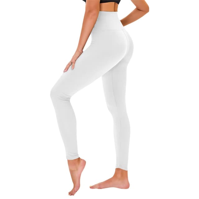 TNNZEET High Waist Leggings Damen Elastische Leggins Weiche Sporthose für Sport Gym L-XL Weiß 💪🏋️‍♀️