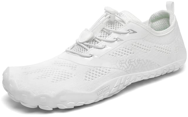 👟 SAGUARO Unisex Minimalistische Barfußschuhe Traillaufschuhe Atmungsaktiv Schnell Trocknend Badeschuhe 38 EU Weiß - 36.79€