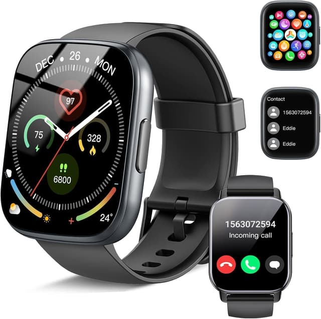 Smartwatch Herren Damen mit Bluetooth Anrufe, 1.95" HD Touchscreen, Fitnessuhr IP68 Wasserdicht