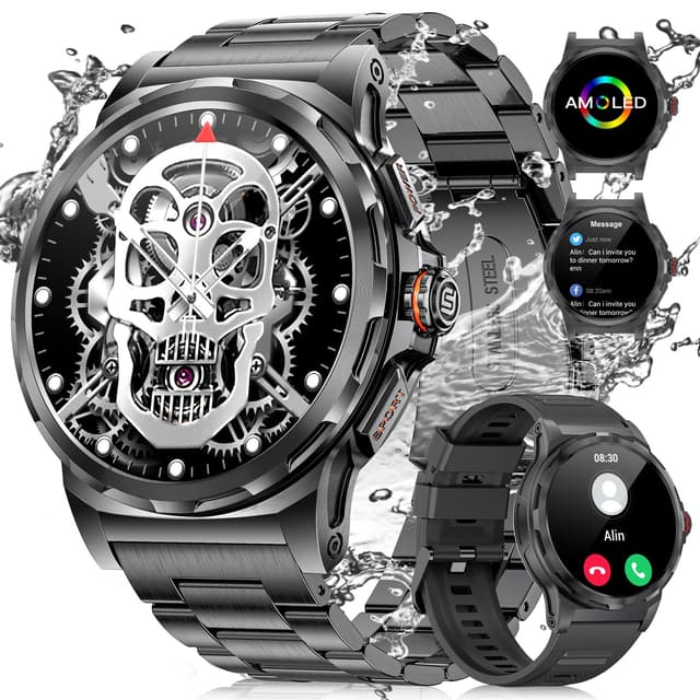 LIGE Smartwatch Herren mit Telefonfunktion 🌟 5ATM Wasserdicht 🚀 Outdoor Sportuhr mit 120+ Sportmodi ⌚ AMOLED-Display