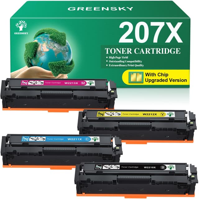 GREENSKY 207X Toner Set für HP Color Laserjet Pro MFP M283fdw M255dw M255nw M283fdn