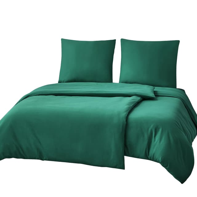 🛏️ RUIKASI Bettwäsche 135x200 4teilig Grün - Jagdgrün Mikrofaser Bettwäsche-Sets Oeko-TEX