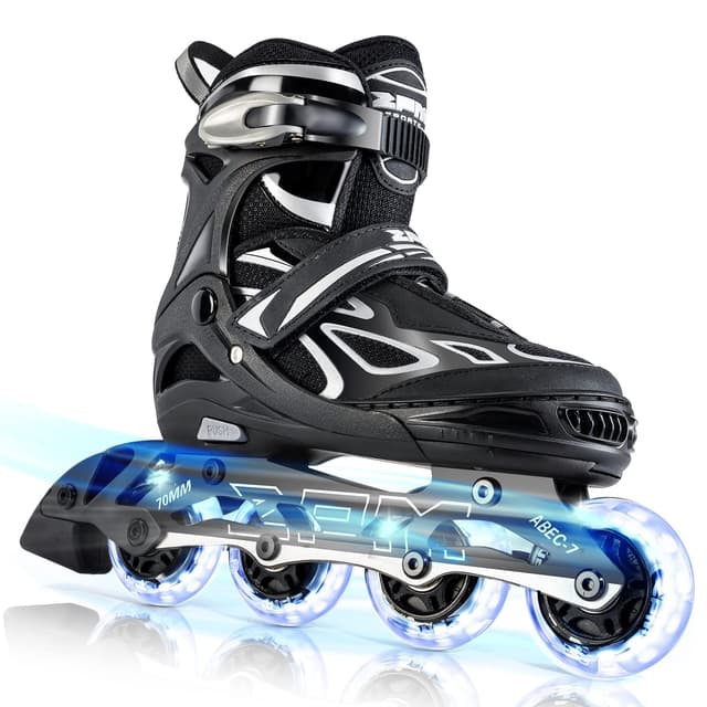 🌟 2PM SPORTS Verstellbar Inliner für Kinder, Leucht Inline Skates Rollschuhe 🌟