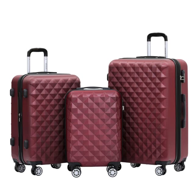🧳🔴 BEIBYE Zwillingsrollen 2066 Hartschale Trolley Koffer Set Weinrot - Deal!