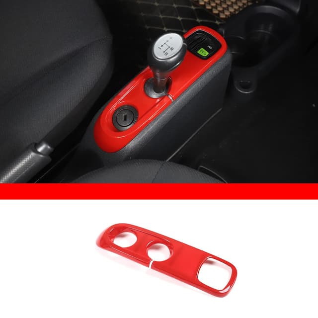🚗 DIYUCAR ABS Kunststoff Schaltwerk Abdeckung für Mercedes-Benz Smart 451 Fortwo 2009–2015 LHD (rot) 🛠️