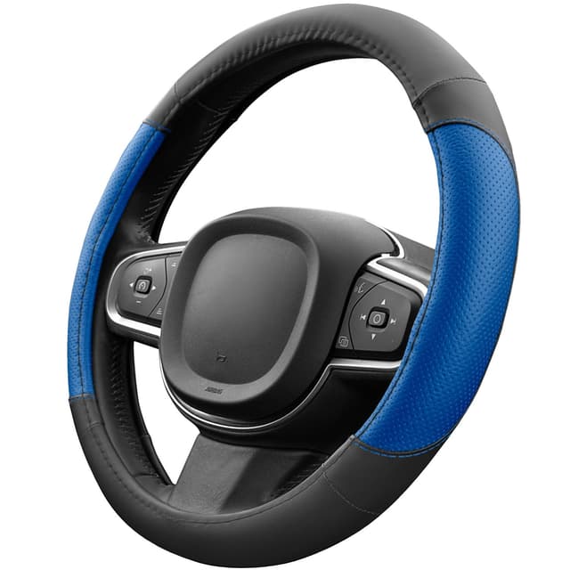 Upgrade4cars Lenkradbezug Blau Schwarz in Leder-Optik | Autozubehör Innenraum Geschenk-Ideen 🎁