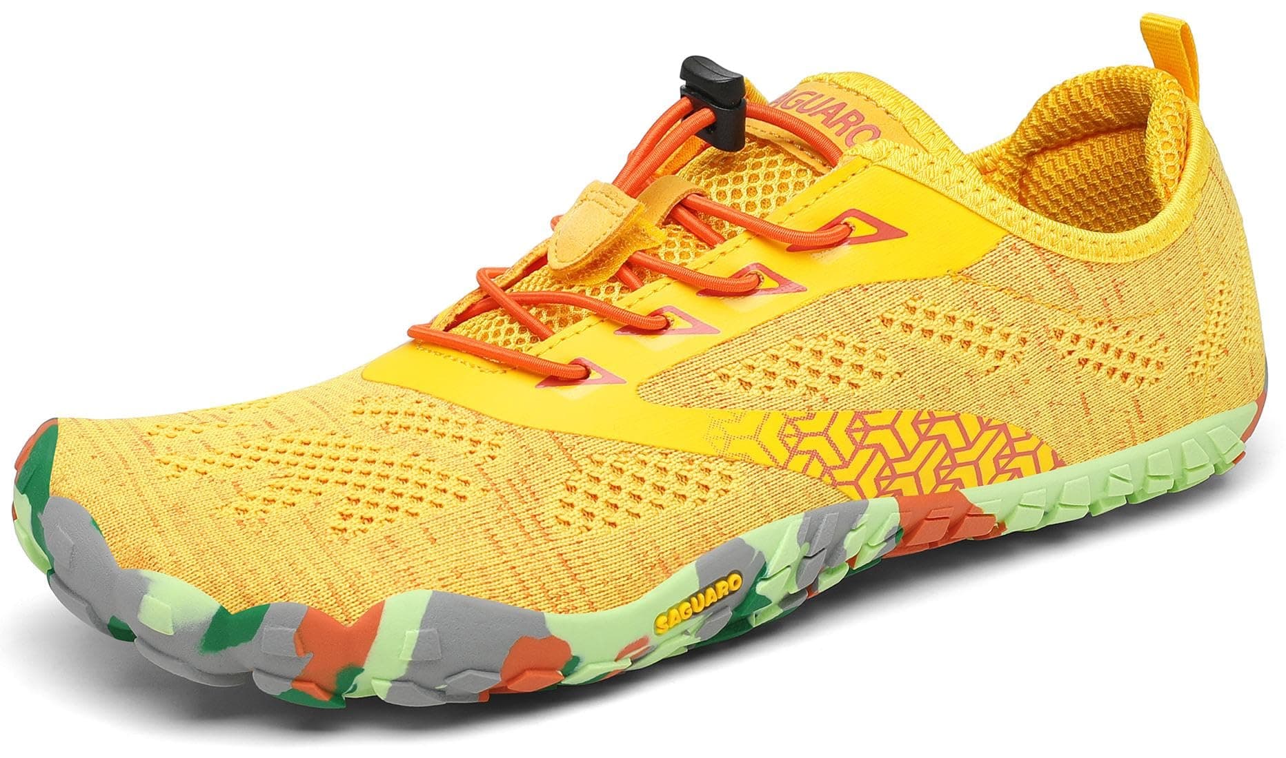 SAGUARO Unisex Barfußschuhe Leicht Atmungsaktiv Tragbar Traillaufschuhe Weich rutschfest Fitnessschuhe für Outdoor & Indoor 47 EU Gelb 🏃‍♂️