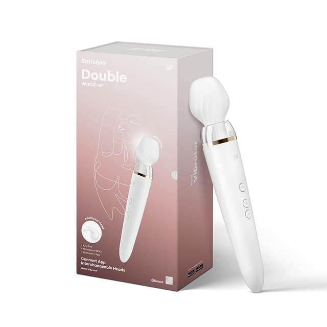 Satisfyer Double Wand-er Connect App Massager XXL 🌟 Extra starker Vibrator mit App-Steuerung 📱 Wasserdicht (IPX7) & aus Silikon 👌 Körpermassage & erotische Stimulation 💖 Frau Toy