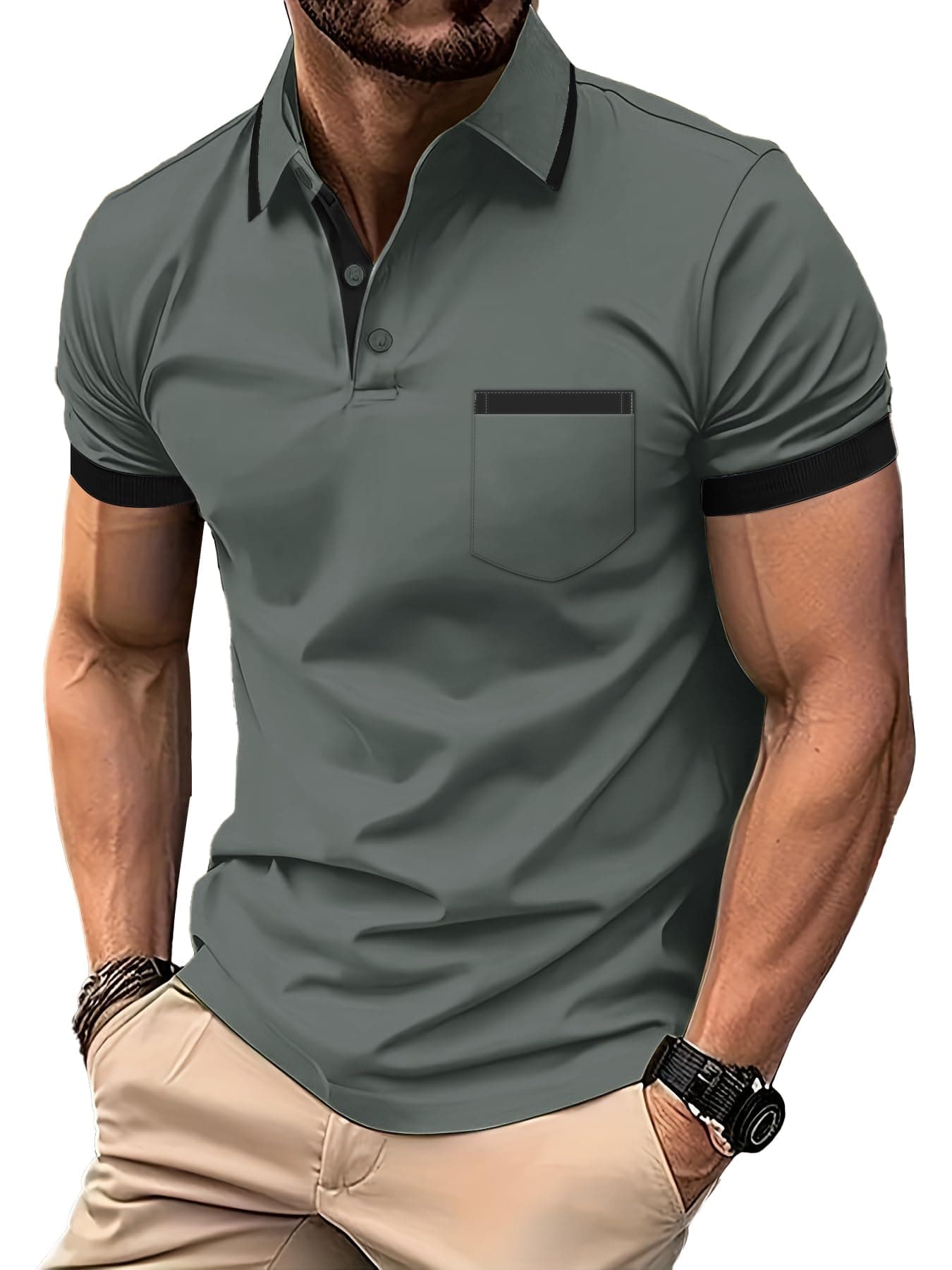 🏌️‍♂️ Zitysport Herren Kurzarm Golf Polo Shirt mit Brusttasche