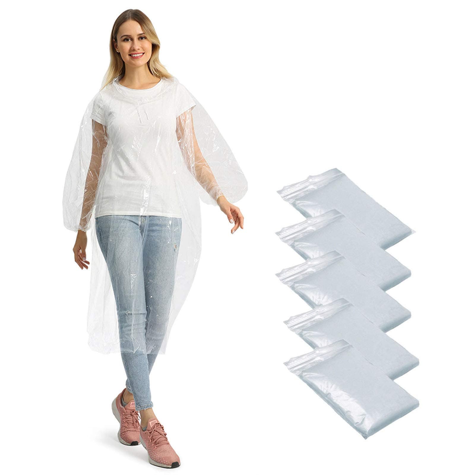 🌧️ 5/10/20 Stück Transparenter Regenponcho für Damen und Herren 🌂