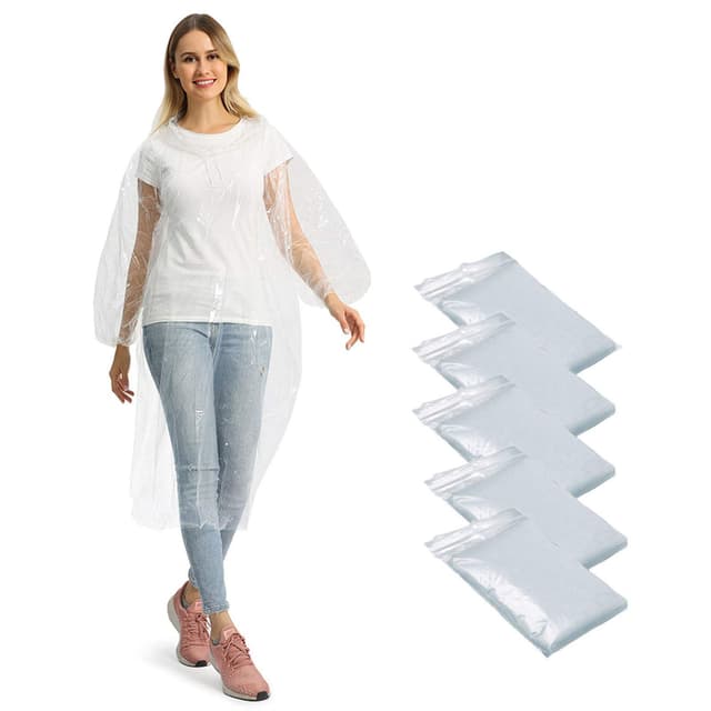 🌧️ 5/10/20 Stück Transparenter Regenponcho für Damen und Herren 🌂