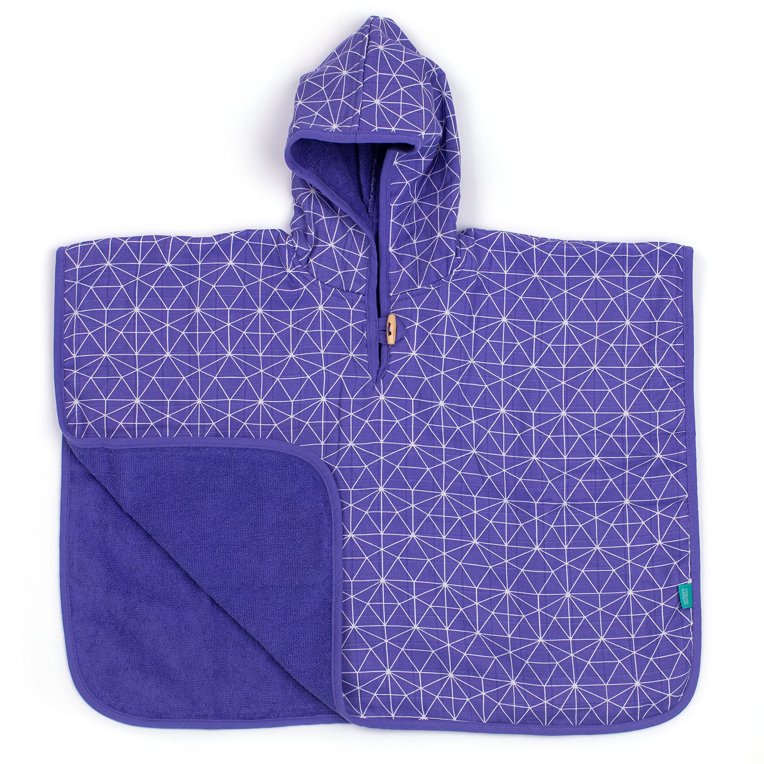 👶🚿 Urban Kanga Badeponcho Baby mit Kapuze Zweiseitiges Poncho Kinder 1 Jahr (Iris Geo) - Angebot