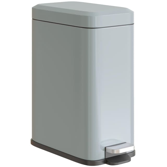 🗑️ HOMCOM Mülleimer 5L Treteimer mit Softclose-Deckel und Pedal, Abfalleimer inkl. Inneneimer Kosmetikeimer für Wohnzimmer, Büro, Metall, Grau, 29,2 x 14 x 32 cm - 20.31€