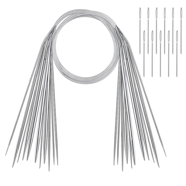 🧶 Edelstahl Rundstricknadeln 80cm für Anfänger, 11 Stück Größen 1,5-5mm 🪡