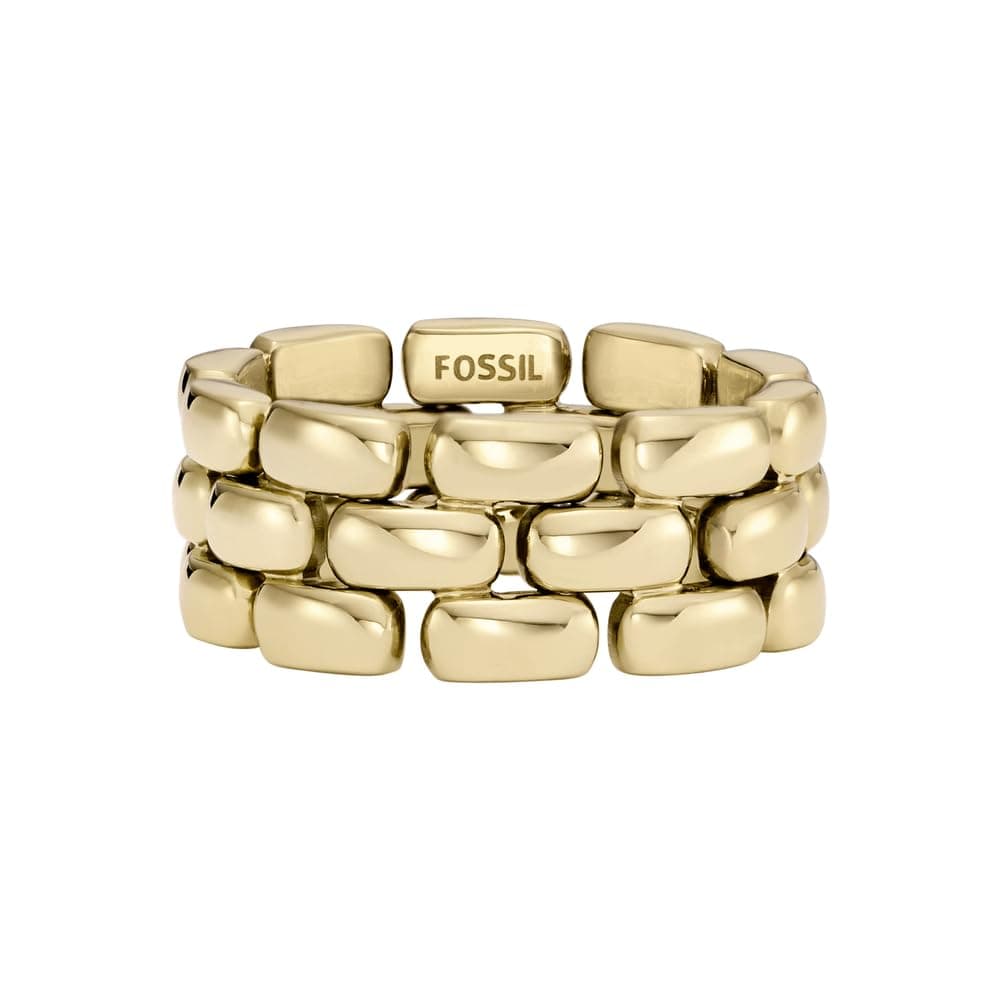 Angebot: Fossil Damen-Edelstahlband Ringe 9 Gelbgold ⭐🛍️