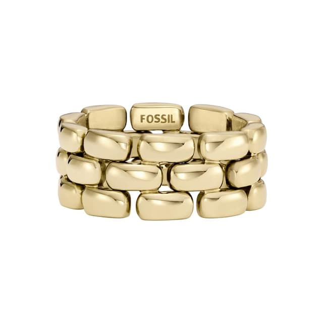 Angebot: Fossil Damen-Edelstahlband Ringe 9 Gelbgold ⭐🛍️