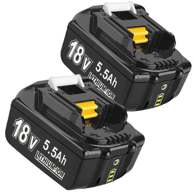 2X 18V 5.5Ah Ersatzakku für Makita BL1860B BL1850B BL1840 BL1830 BL1850B BL1860B BL1845 BL1850 194205-3 LXT-400 mit LED Werkzeugakku 2X5.5Ah AKKU 🛠️