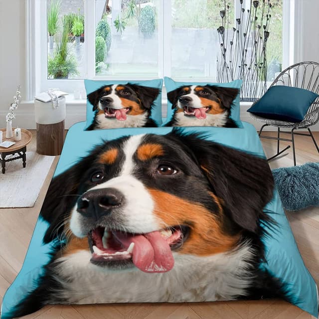 🌟 RFFLUX 3D Bern Sennenhund Bettwäsche Set 135x200 cm 2teilig 🌙