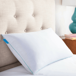 Linenspa Kopfkissen 40x60 cm aus Gel Memory Foam Flocken 🌬️🛏️ - Öko-Tex Kissen - atmungsaktive und kühlende Gelhülle - waschbarer Baumwollbezug, Weiß 60x40