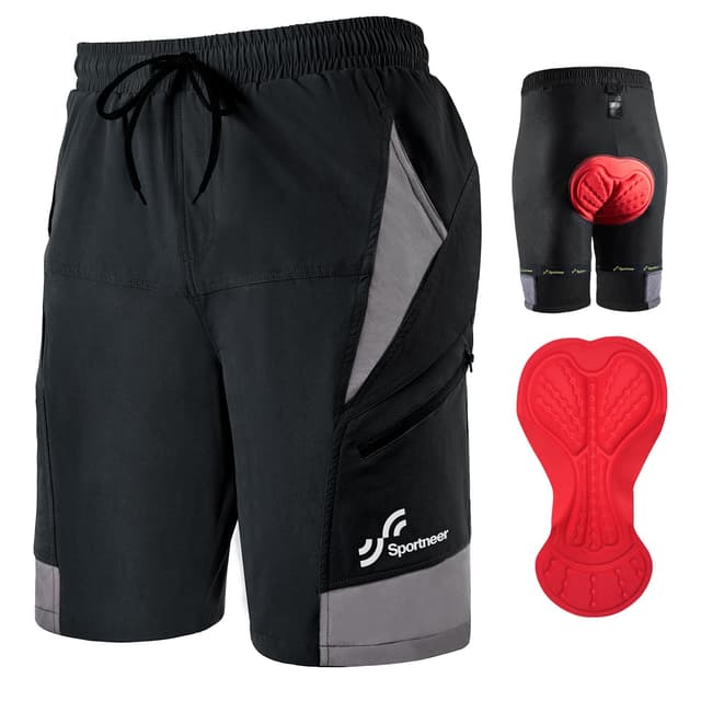 Sportneer MTB Radlerhose Herren mit 3D Sitzpolsterung 🚴‍♂️🌦️