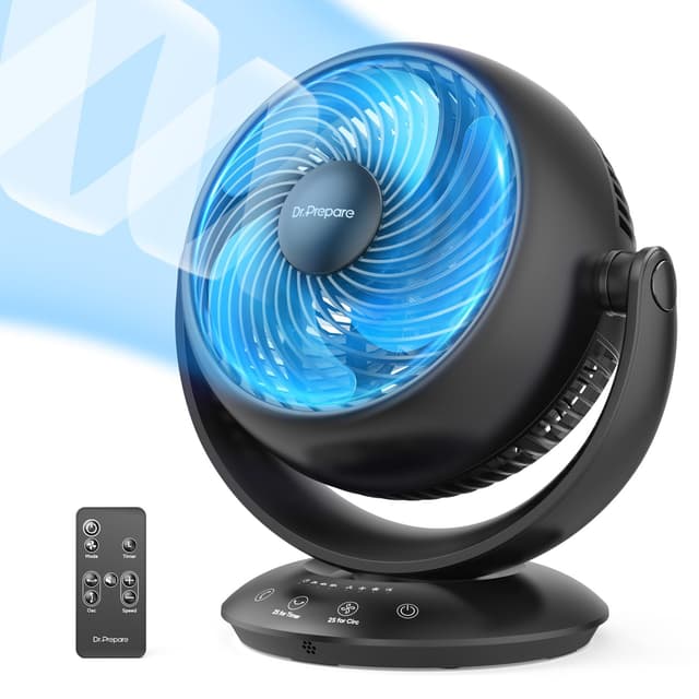 🌀🌬️ DR.PREPARE Tischventilator, 25 dB Ventilator Leise, Effiziente Kühlung 🌡️