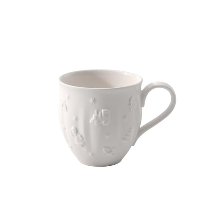 Villeroy & Boch - Toy's Delight Royal Classic Becher mit Henkel, große Tasse mit Reliefmuster, Premium Porzellan, 0,5 L, weiß, 1 Stück (1er Pack)
