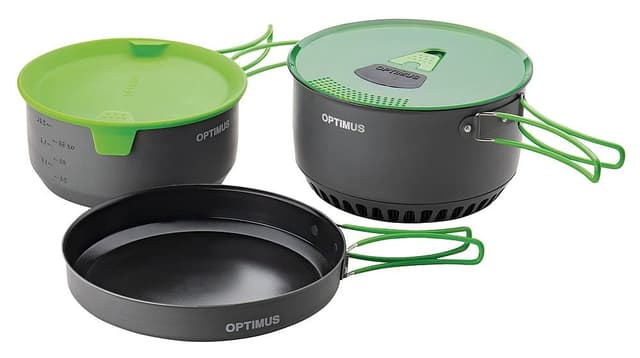 🏕️ Optimus Terra Camp 4 Kochtopfset Outdoor in Anthrazit 🍳