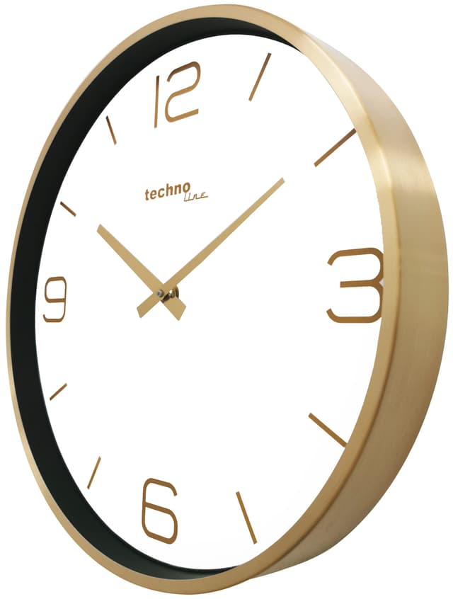 🕰️ Technoline WT7280 Klassische Wanduhr | Kontrastreich & Gut Ablesbar | 30 cm, Gold