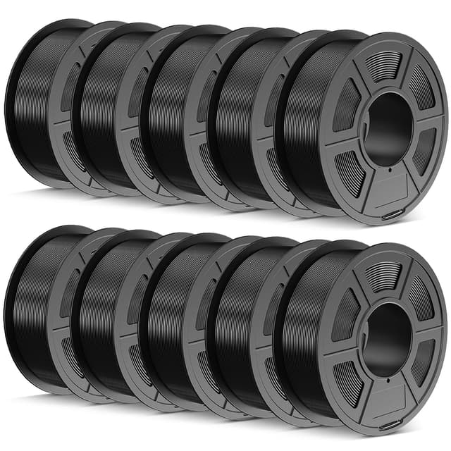 TECBEARS PETG Filament 1.75 mm Schwarz 10 kg - Stärker Zähigkeit PETG 3D Drucker Filament