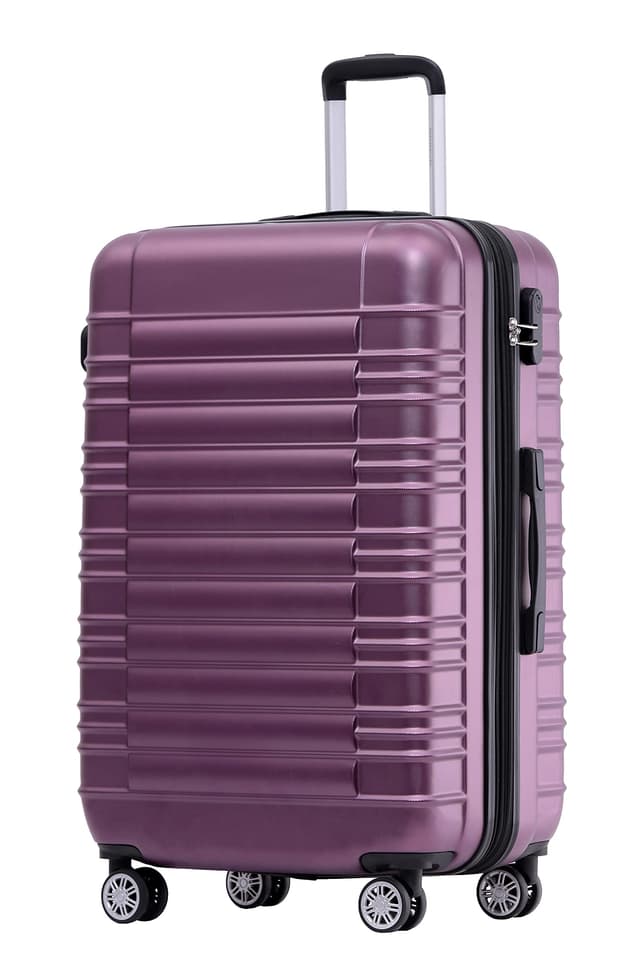 🧳 BEIBYE Zwillingsrollen Reisekoffer Koffer Trolleys Hartschale M-L-XL-Set (Violett, L) Violett L - Angebot!