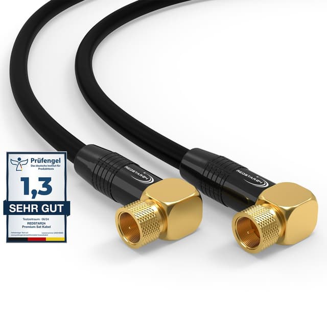 RedStar24 SAT Kabel 10m 📡📺🌐 4K UHD DVB-S DVB-S2 Schwarz 10m