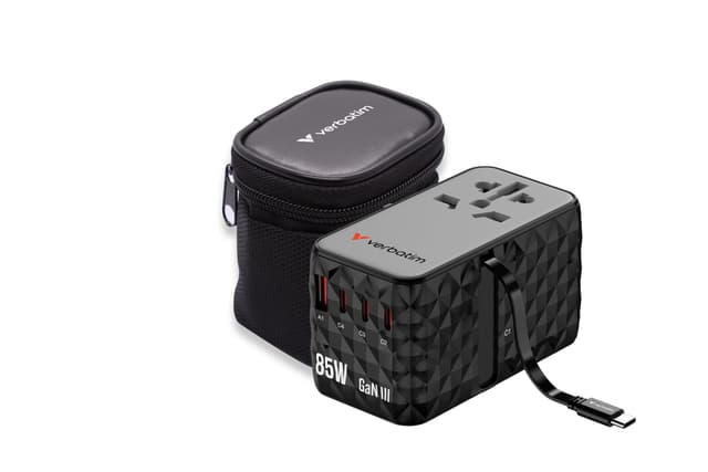 Verbatim GaN Universal Reiseadapter mit USB-C-Kabel 85W 🌍🔌