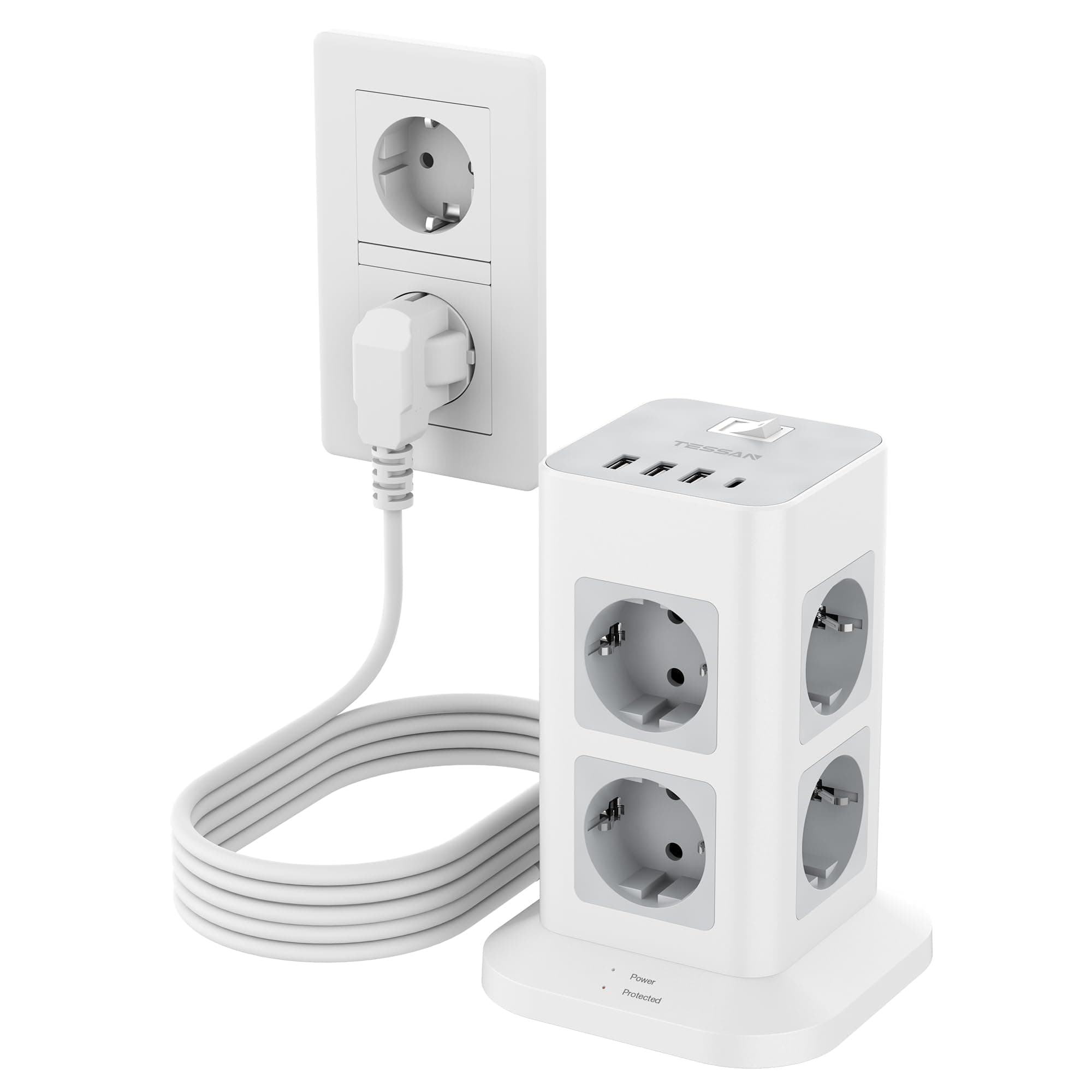 🔌 TESSAN 8 Fach Mehrfachsteckdose mit USB C und 3 USB A - Deal!