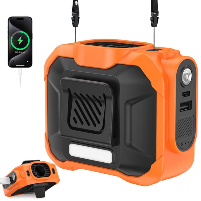 Rintea Gürtelventilator mit Akku 10000mAh - Leiser tragbarer Clip Ventilator mit USB-C 🌀