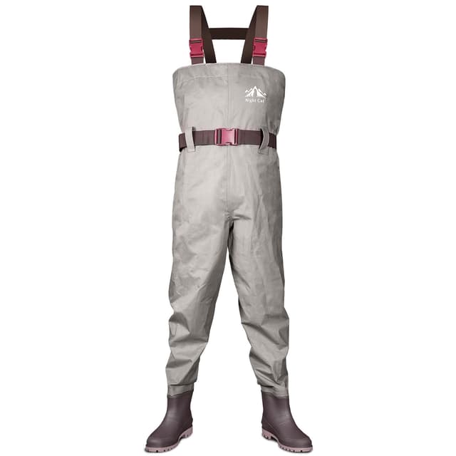 Night Cat Wathose wasserdichte für Damen Herren Atmungsaktive Wathose mit Stiefeln Grau 44 Grau 🌊👢