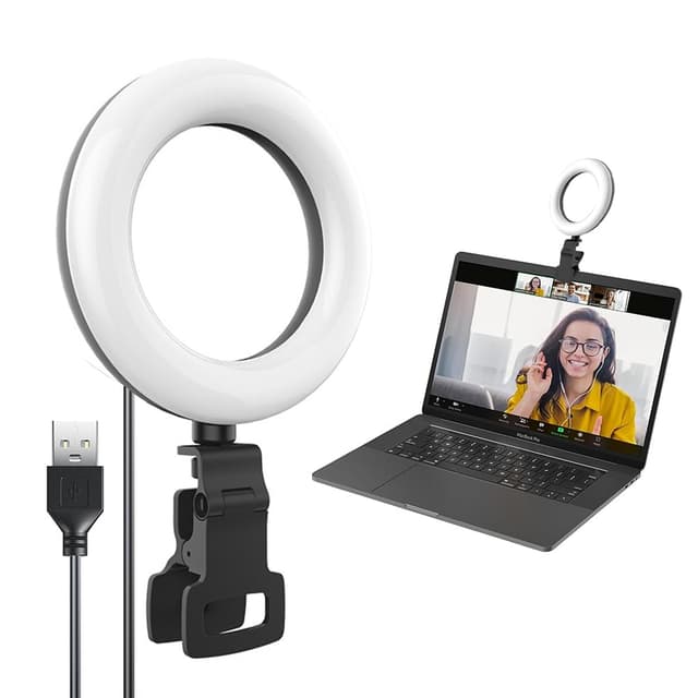 📸 Selfie-Licht mit 5" Selfie Licht Laptop 🌟 Ringleuchte 5 Helligkeitsstufen