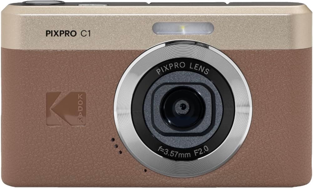 KODAK Pixpro C1 - Ultrakompakte Digitalkamera 📷 | 13MP BSI CMOS, 4X Zoom, 7.1 cm LCD-Bildschirm, LED-Blitz - Marron